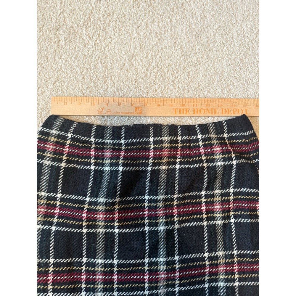 VTG Talbots 100% Wool Pencil Skirt Plaid Knee Length Back Zip Women's 10 Petite - Picture 8 of 9